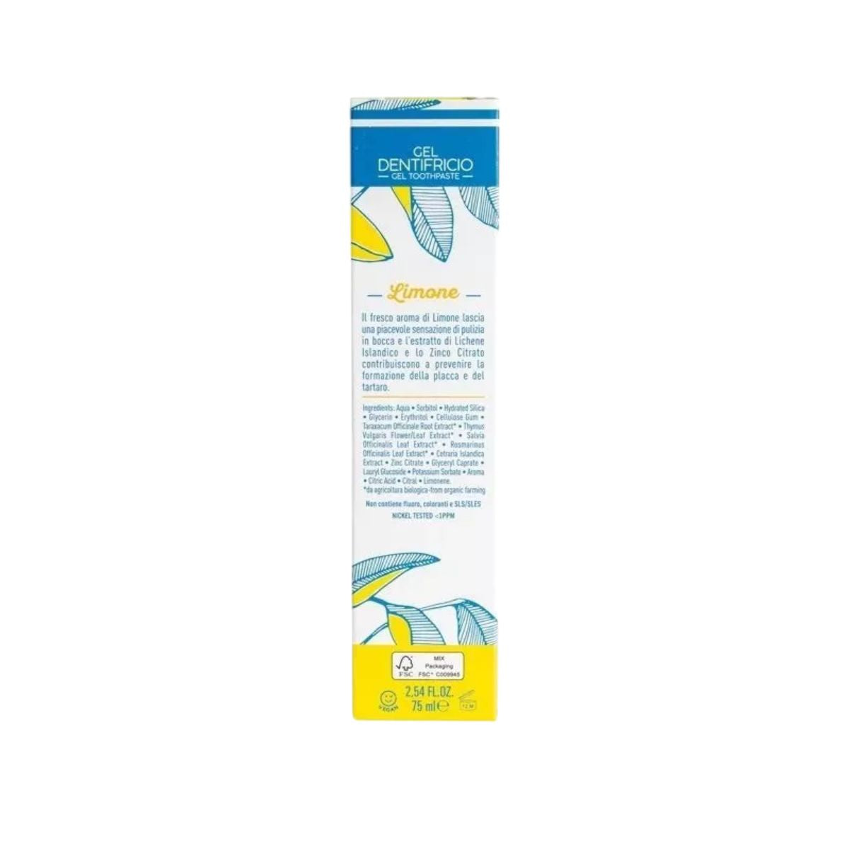 Pasta de dientes natural de Limón Ecológico Officina Naturae 75 ml