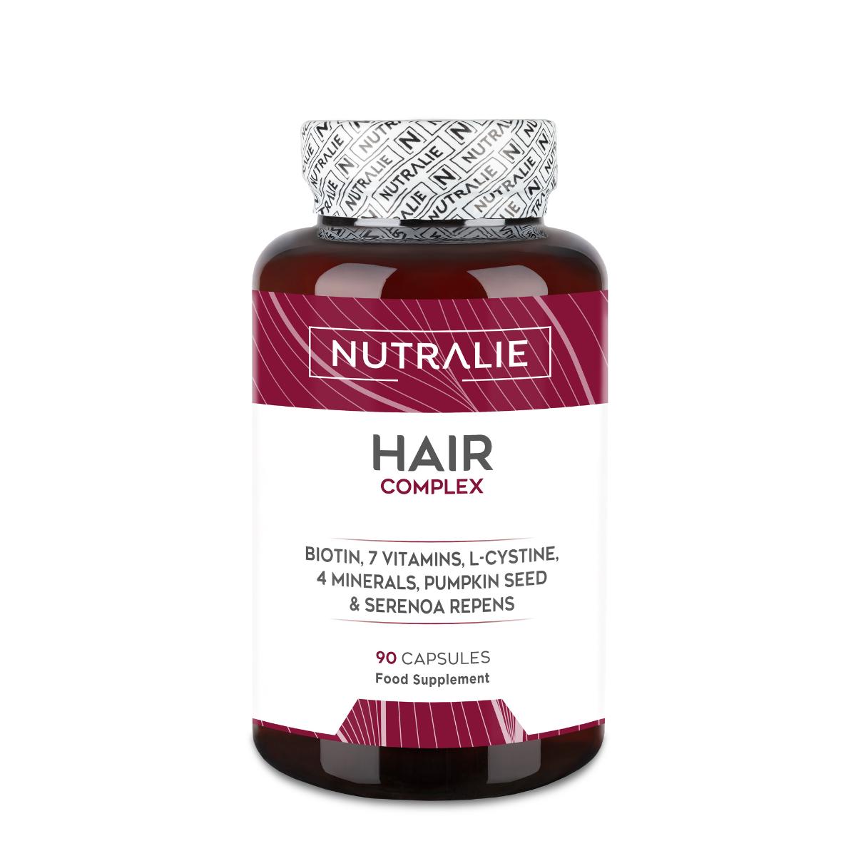 Nutralie Hair Complex + Biotina y Zinc Vitaminas Cabello 90 cápsulas