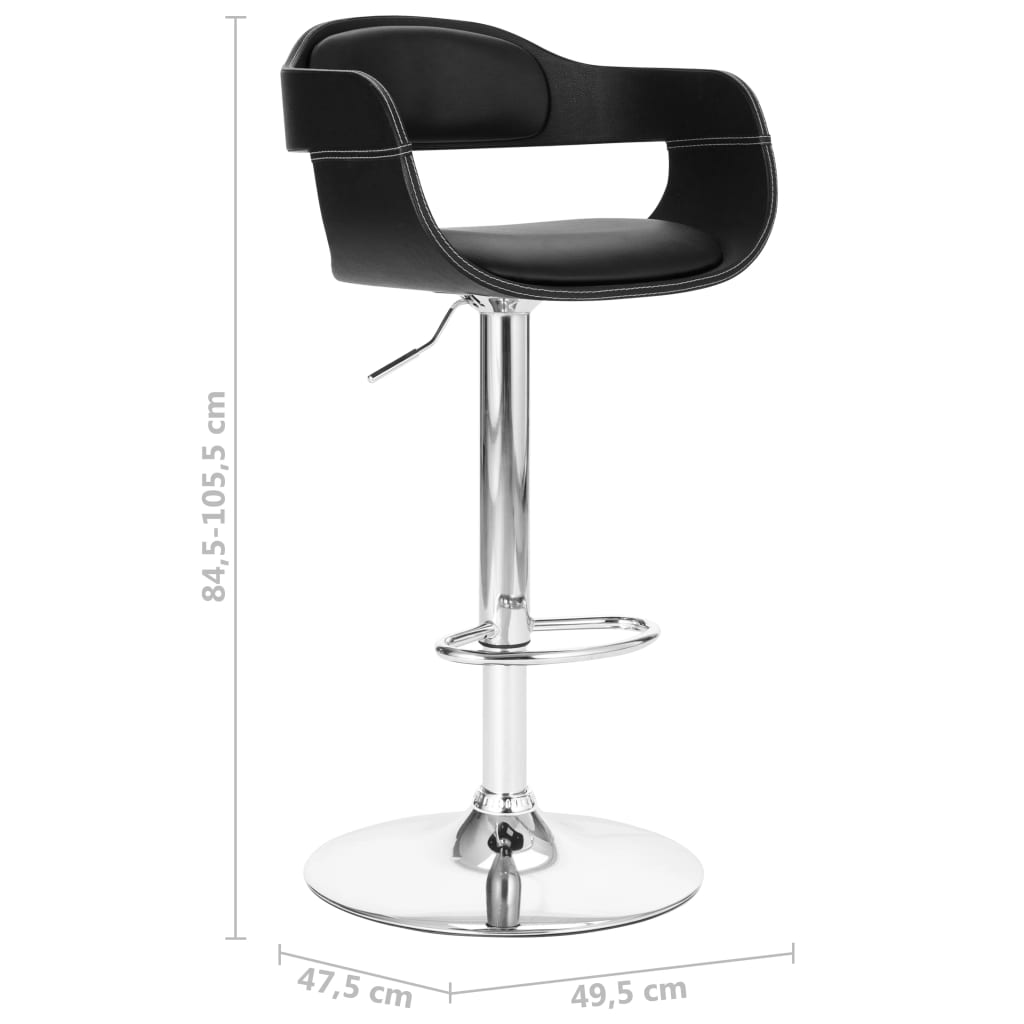 Taburete De Cocina Cuero Sintético Negro_5