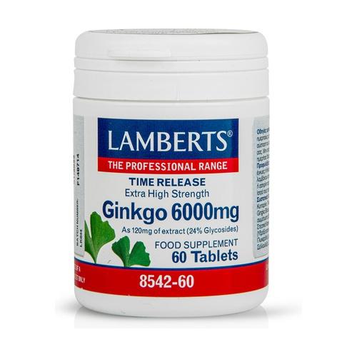 Ginkgo Biloba 6.000 mg, Lamberts 180 tabletas