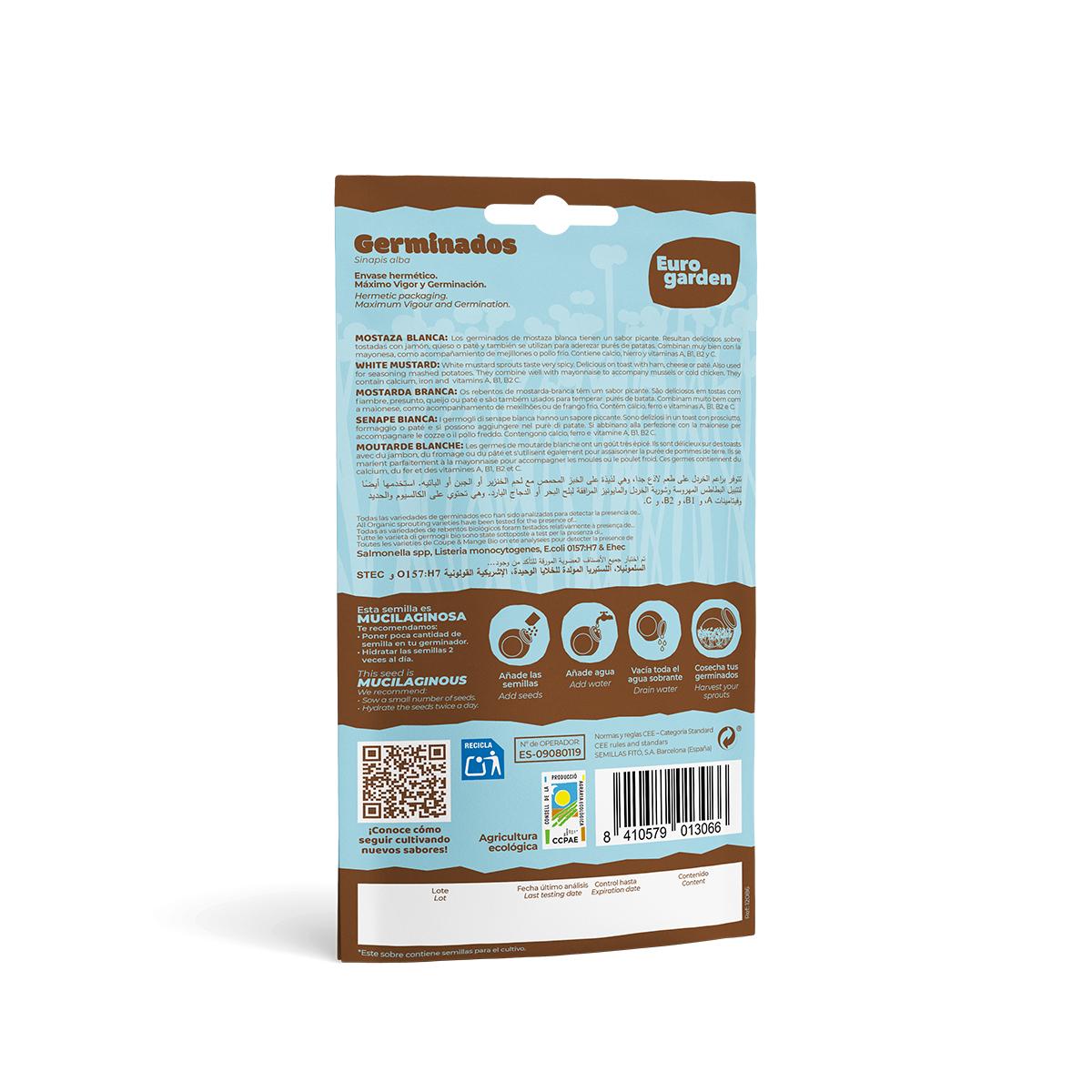 Semillas germinados eco Mostaza Blanca Eurogarden