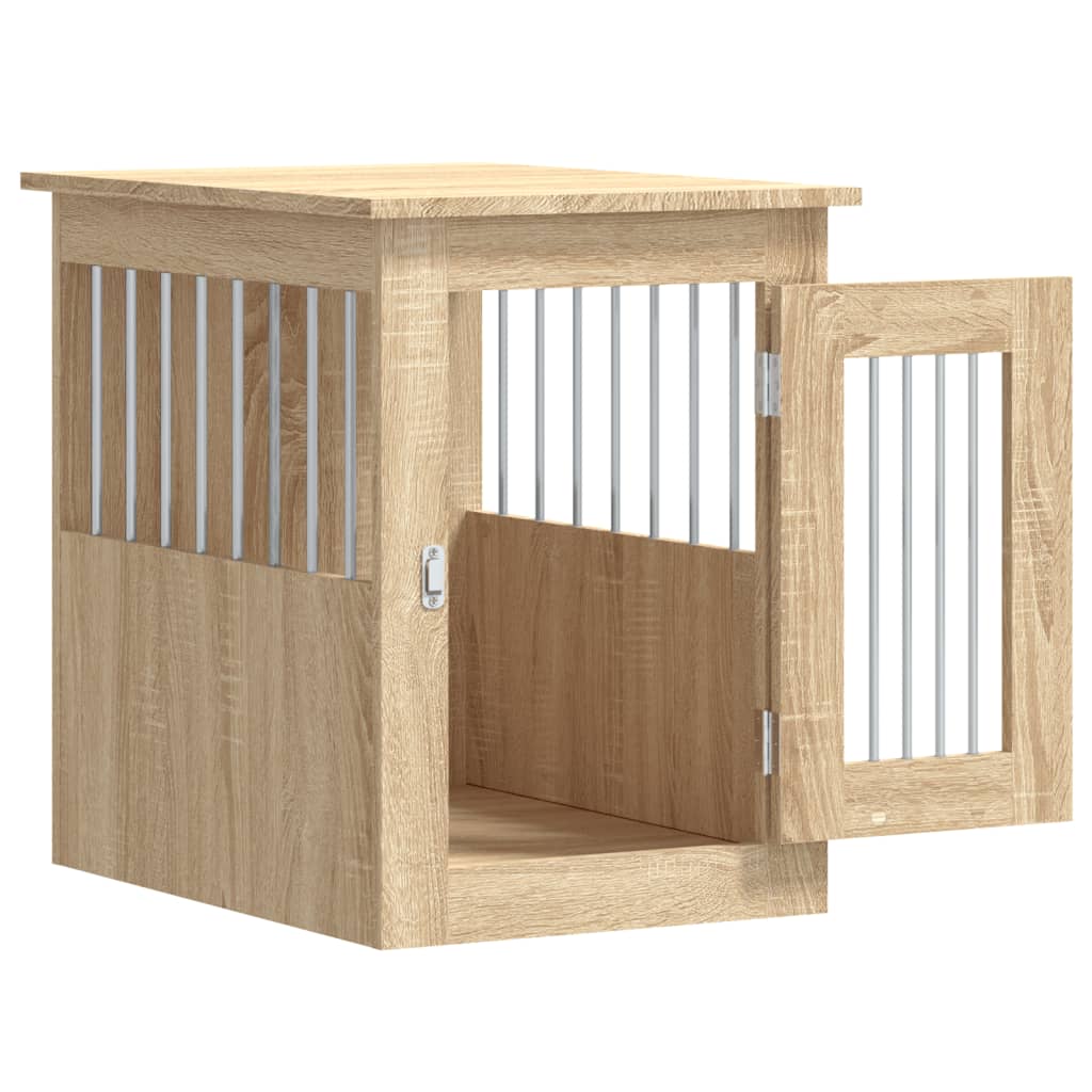 Jaula Para Perros Madera De Ingeniería Roble Sonoma 45x62x59 Cm_5