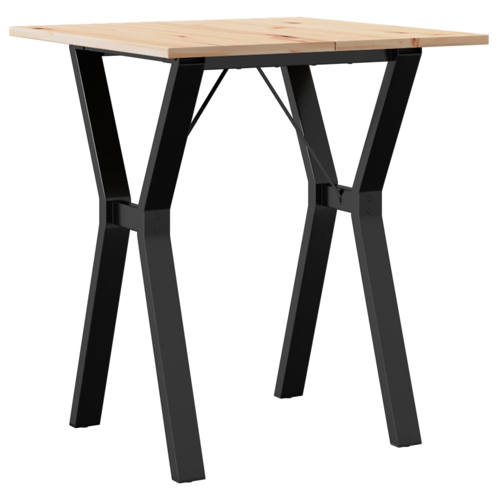 Mesa De Comedor Marco Y Madera Maciza Pino Y Acero 70x70x75 Cm_4