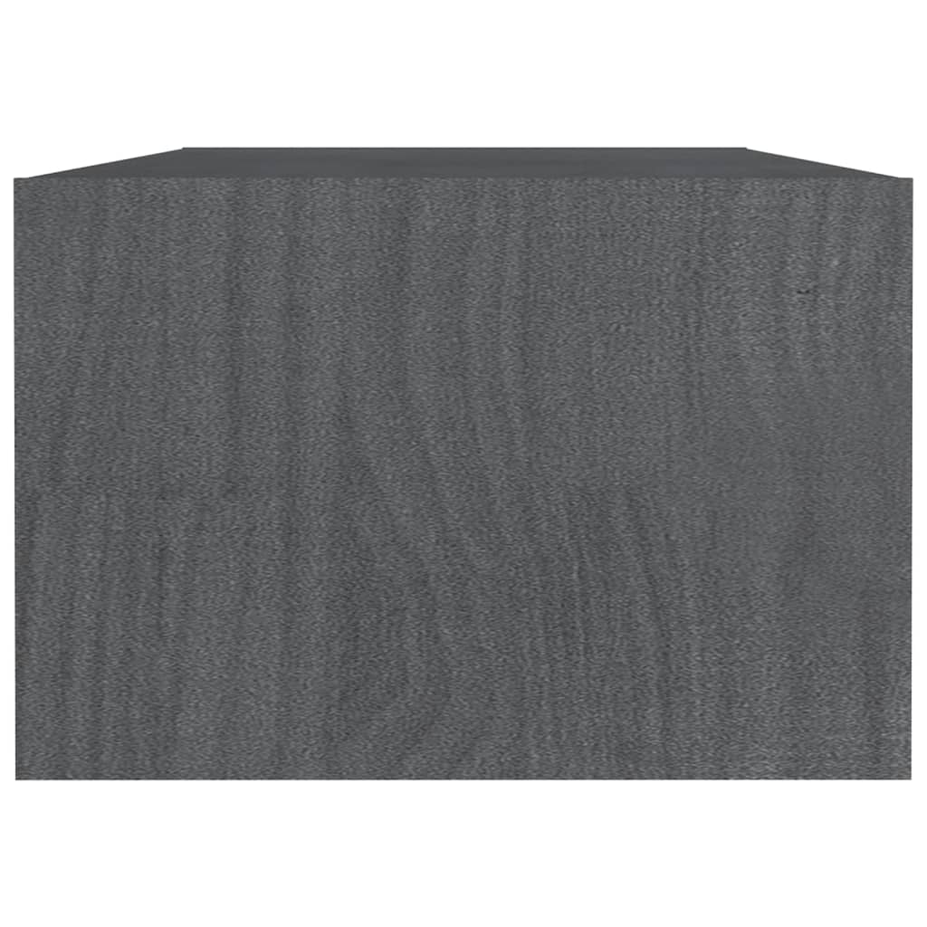 Mesa De Centro De Madera Maciza De Pino Gris 110x50x34 Cm_4