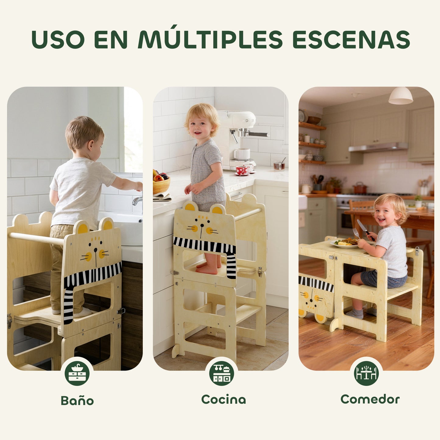 Aiyaplay Torre De Aprendizaje 3 En 1 Plegable Convertible En Escritorio Y Silla_5