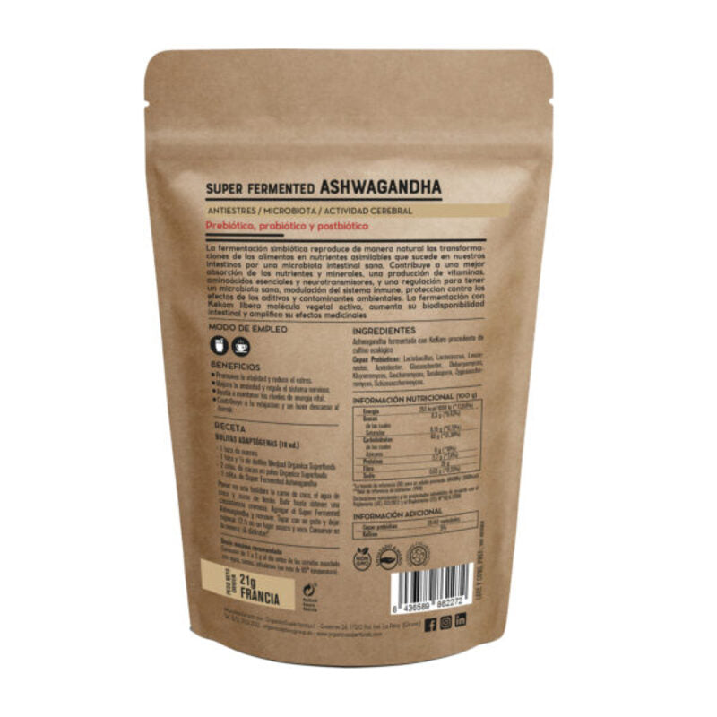 Ashwaganda Fermentada Raw Sin Gluten Bio 21g_1
