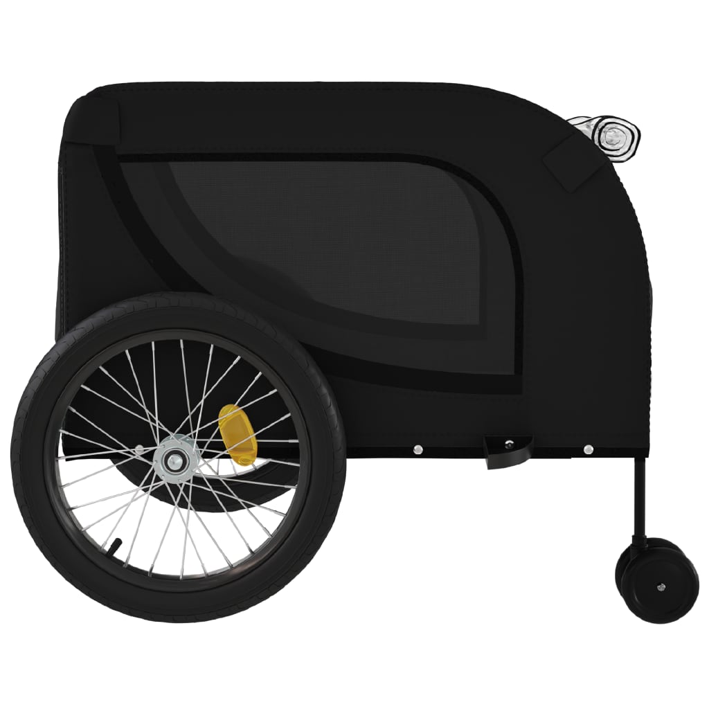 Remolque De Bicicleta Mascotas Hierro Tela Oxford Negro_5