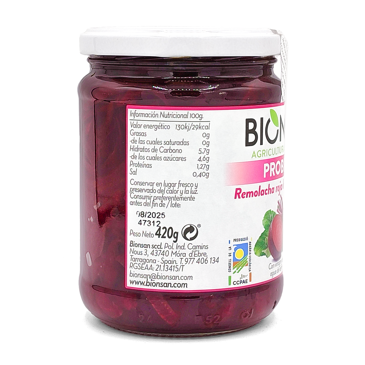 Remolacha Roja Fermentada Ecológica 420gr