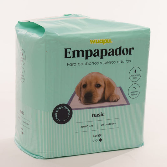 30 Empapadores Higiénicos Para Perro Wuapu, Gran Poder De Absorción. Talla L 60x90 Cm