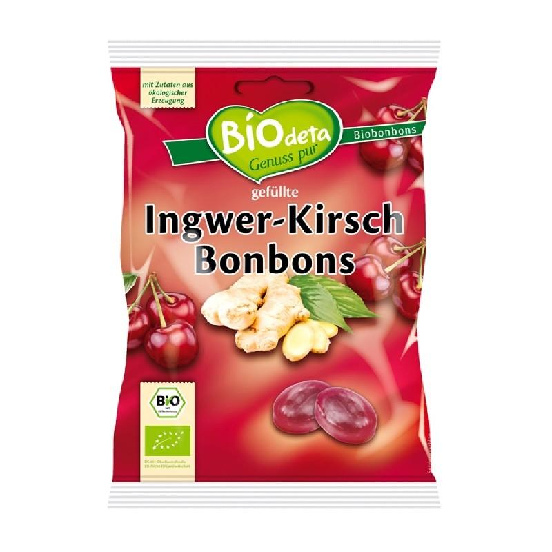 Caramelos rellenos Jengibre y Cereza Biodeta 75 g