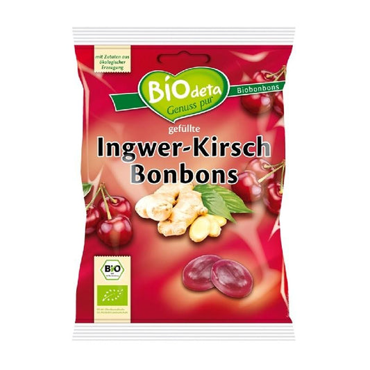 Caramelos rellenos Jengibre y Cereza Biodeta 75 g