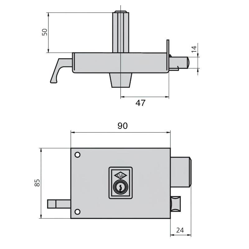 Cerradura Cvl 125a/  8/he Derecha