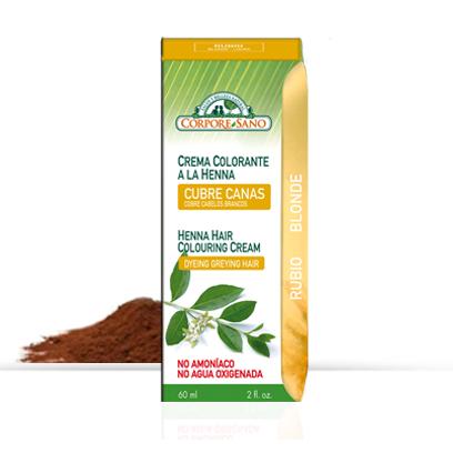 Crema a la henna cubre canas rubio Corpore Sano 80 ml