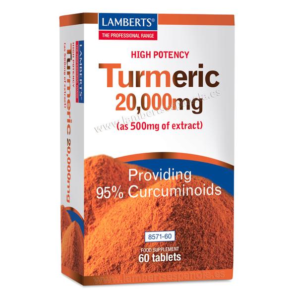 Pack 2x Cúrcuma 20.000 mg, Lamberts, 120 tabletas