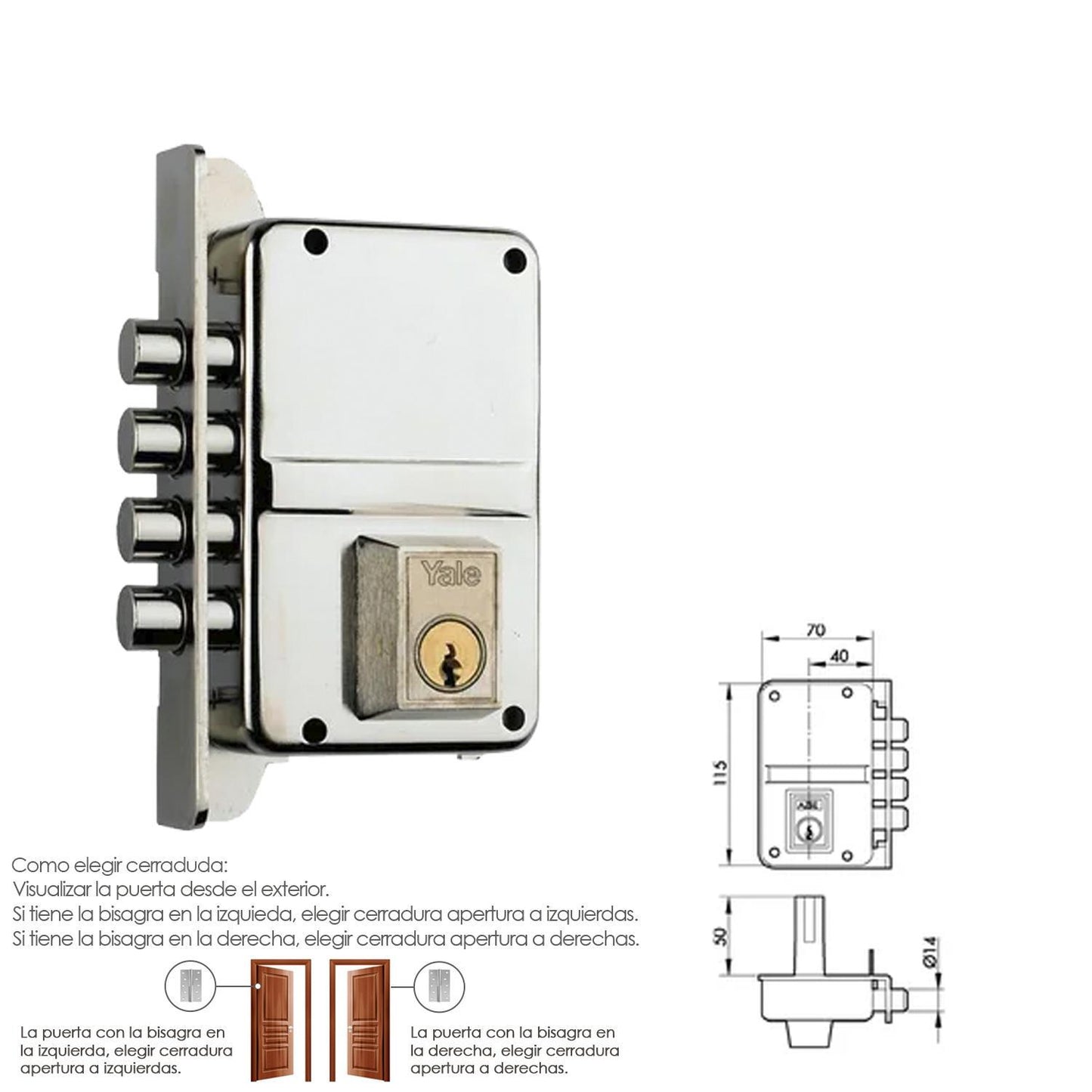 Cerradura Yale 8-hn/ Izquierda_1