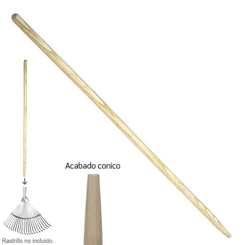 Mango Madera Conico 1200x28 Mm. Rastrillo Metal