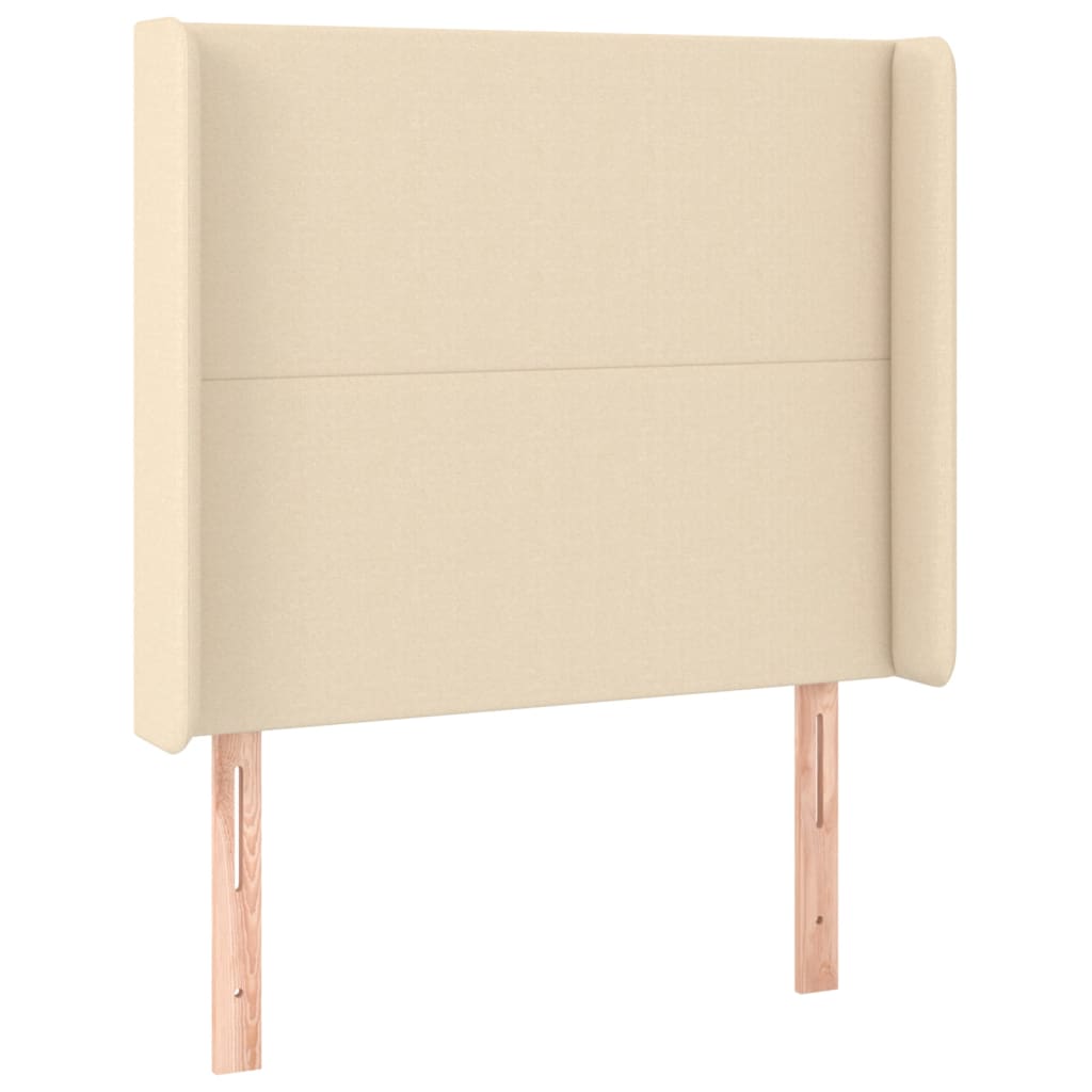 Cama Box Spring Colchón Y Luces Led Tela Color Crema 90x190 Cm / Vetonek_5