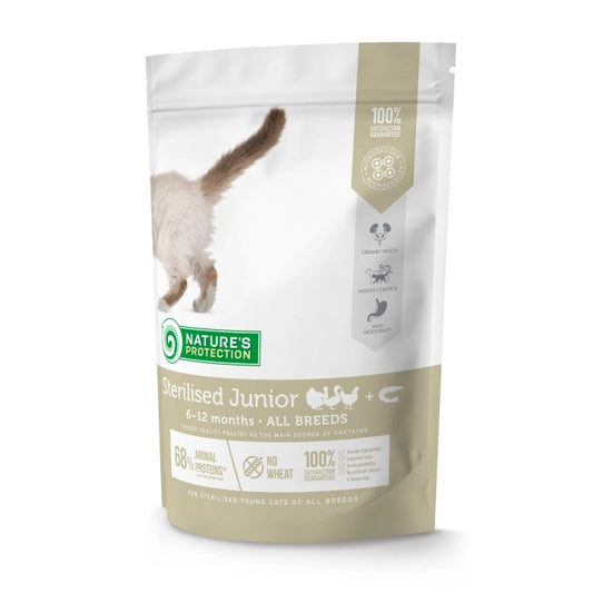 Nature's Protection Cat Sterilised Junior Aves y krill Pienso para gatos jóvenes esterilizados 400 g