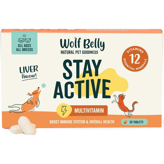 Wolf Belly Stay Active Vitaminas para Perros Senior +8 años 30 comp