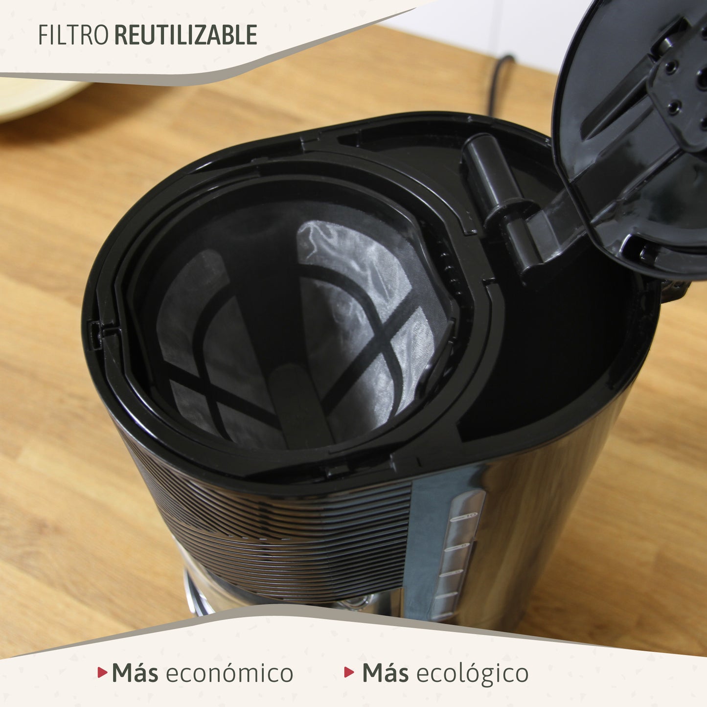 Briebe Elegance Set Cafetera Goteo 10 Tazas Café Filtro Espumador Leche Eléctrico Espuma Fría/caliente, Skt1188blk,negro_5