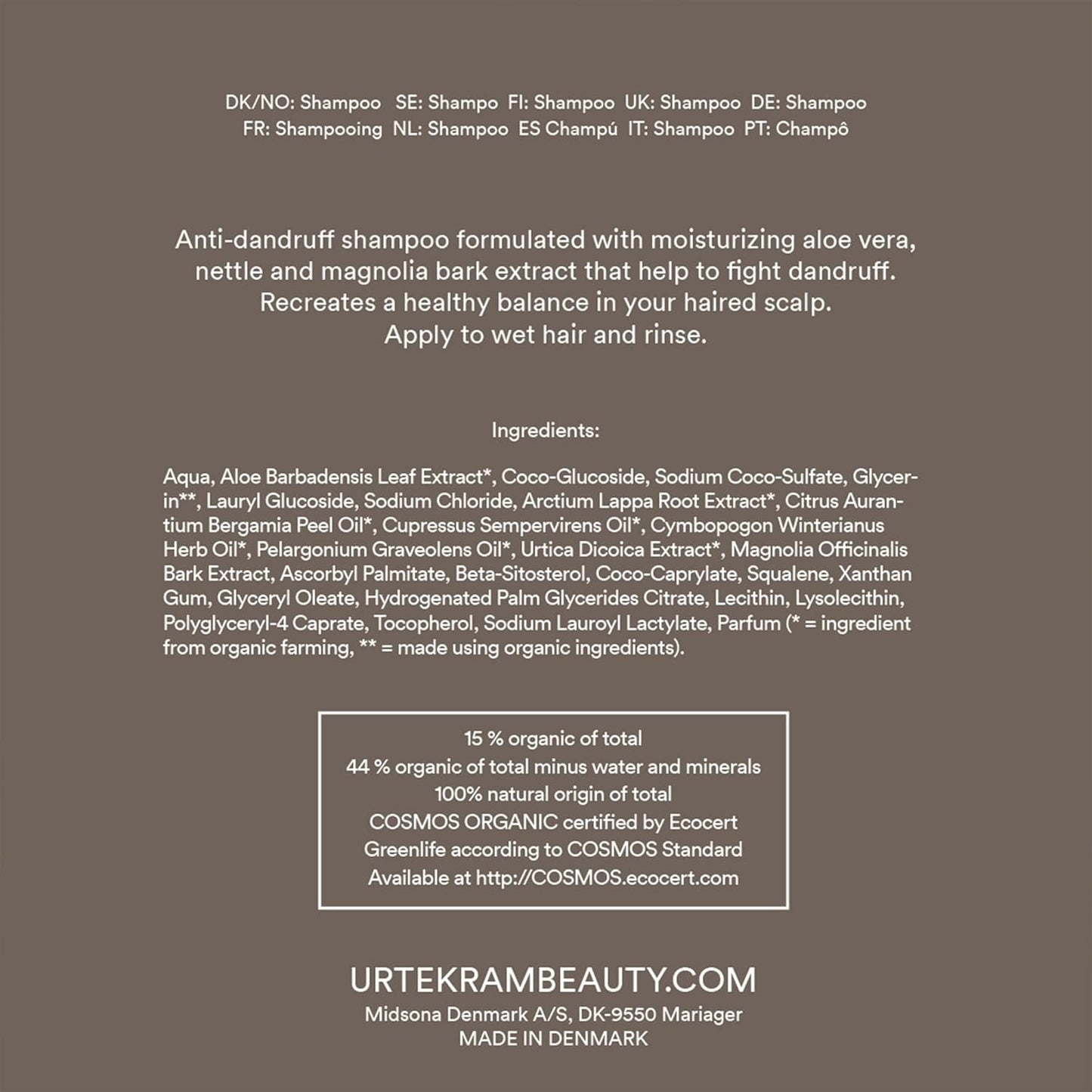 Pack 2x Champú de Ortiga Anticaspa Urtekram 500 ml