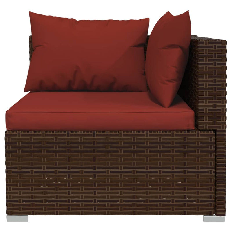 Vidaxl Set Muebles De Jardín 3 Piezas Y Cojines Ratán Sintético Marrón_5