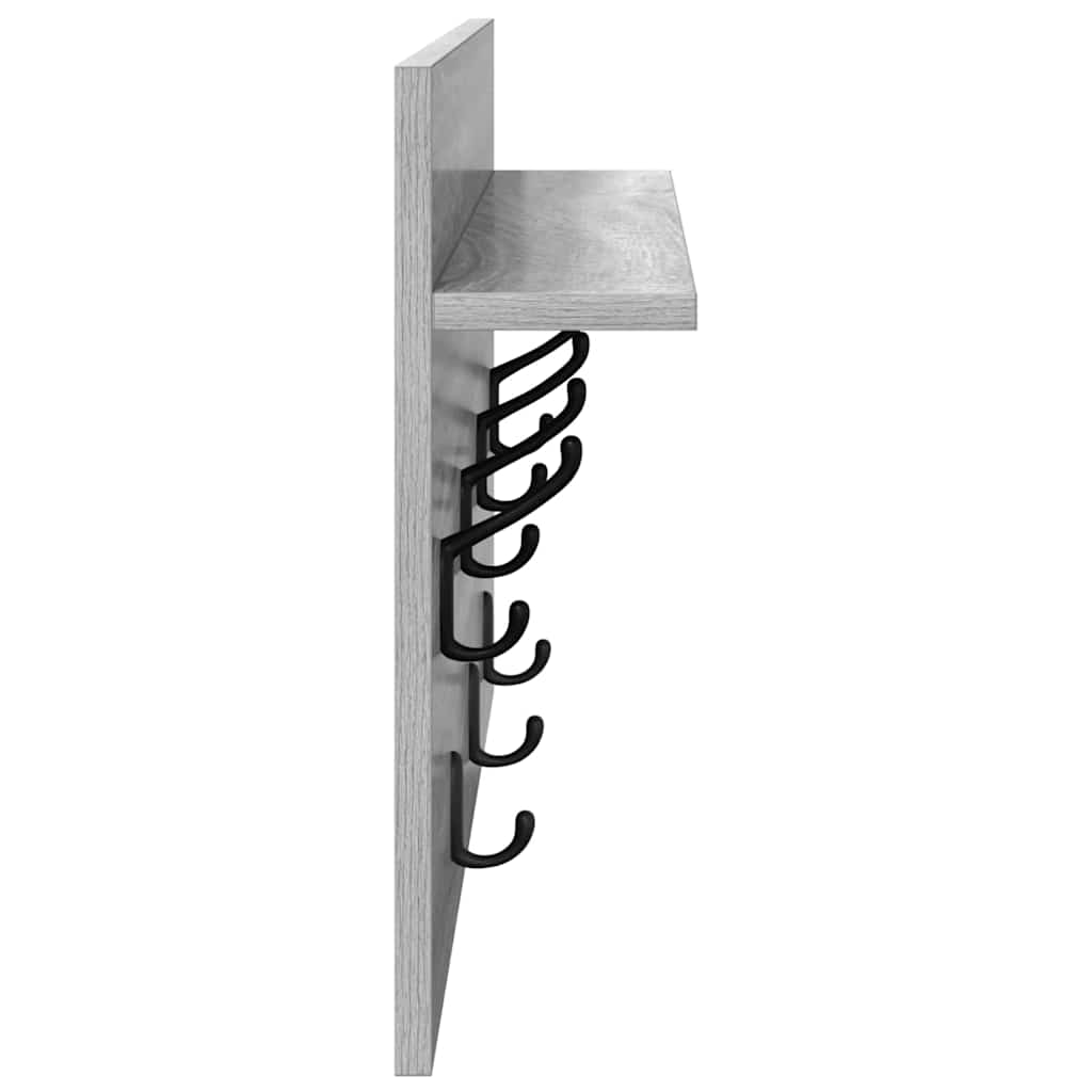 Perchero De Pared Con Estante Gris Sonoma 60 X 40 X 12 Cm_5