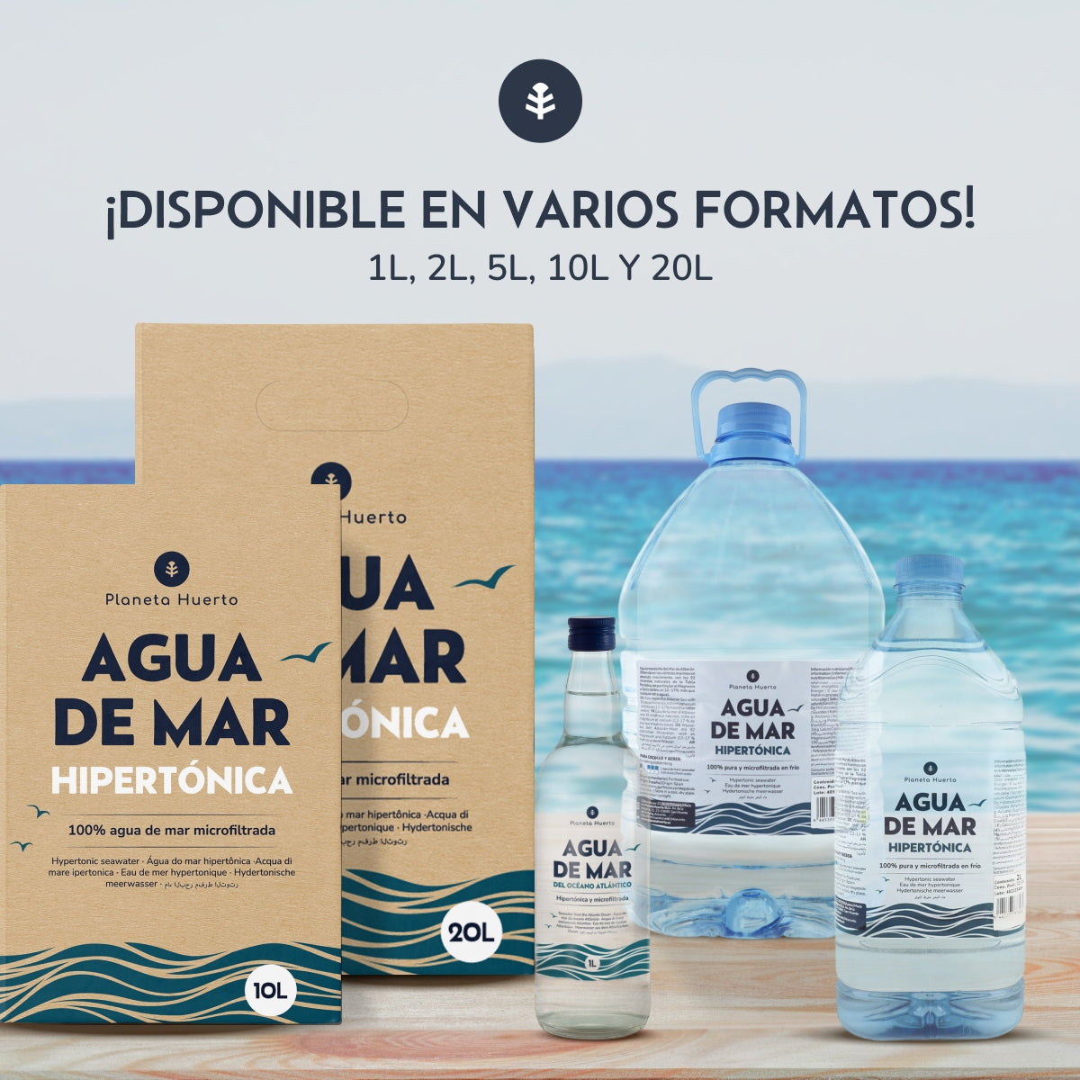 Agua de Mar Hipertónica Garrafa Planeta Huerto 5 L