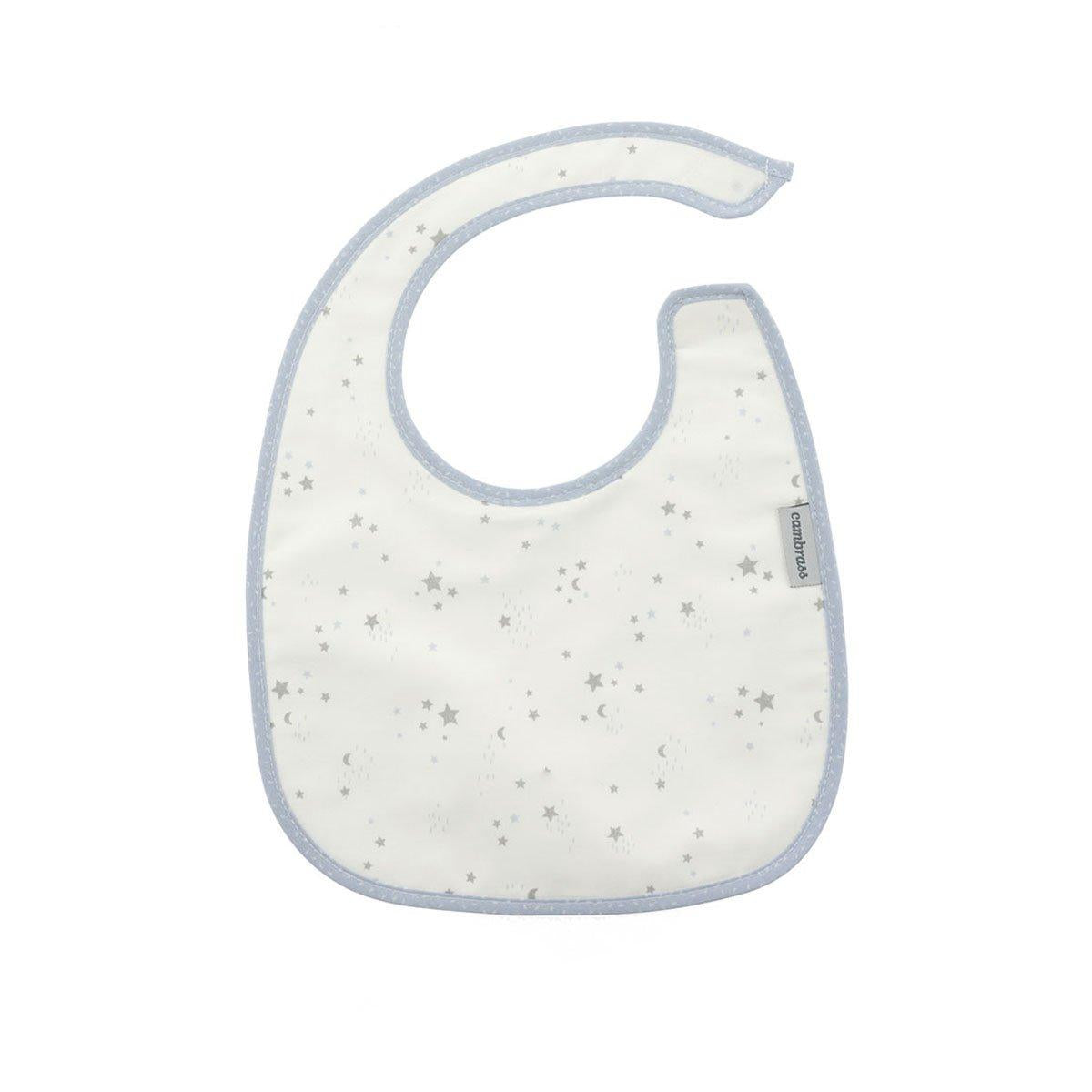 Babero cuadrado con Velcro Celeste 20x26 cm. Color Rosa