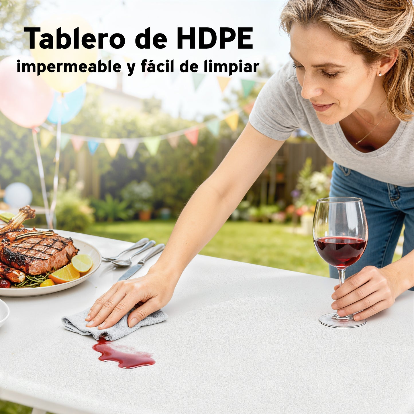 Outsunny Conjunto De Camping Plegable 3 Piezas Mesa Plegable Camping Con Bancos_5