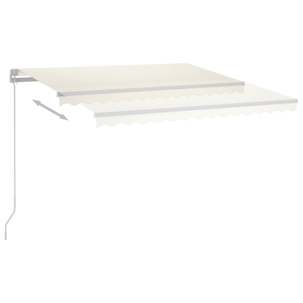 Toldo Manual Retráctil Con Led Color Crema 400x350 Cm_5