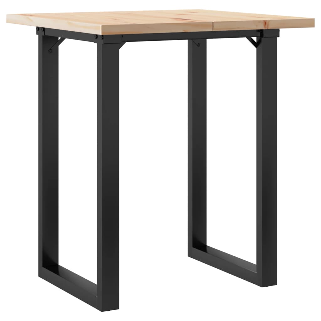 Mesa De Comedor Marco O Madera Maciza Pino Y Acero 70x70x75,5cm_4