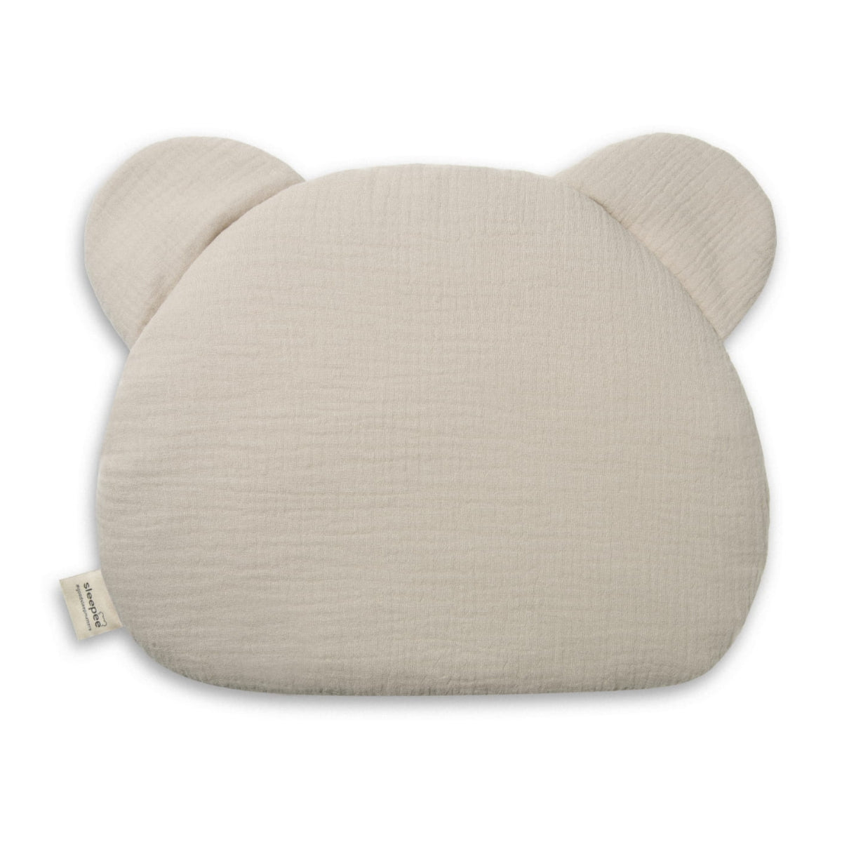Almohada Plana Osito Para Bebe Muselina Sand