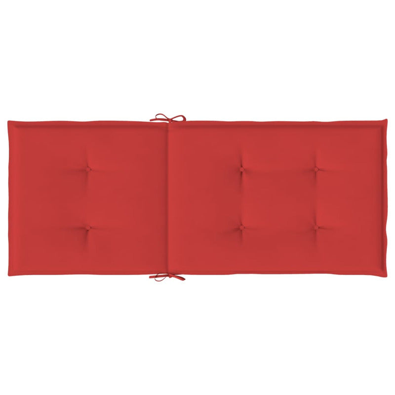 Vidaxl Cojín Silla De Jardín Respaldo Alto 4 Uds Tela Rojo 120x50x3 Cm_5
