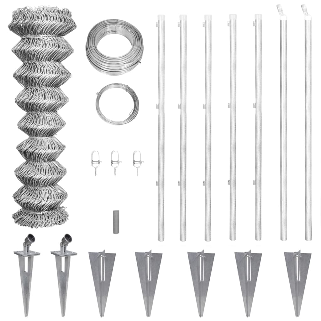 Valla Metálica Con Estacas Postes Acero Galvanizado 15x1 M / Vetonek_5