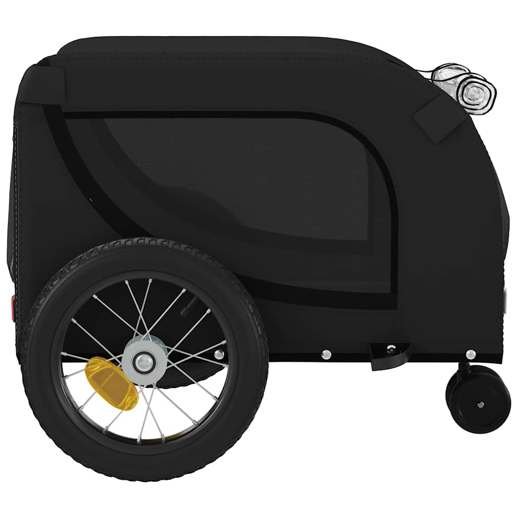 Remolque De Bicicleta Mascotas Hierro Tela Oxford Negro_5