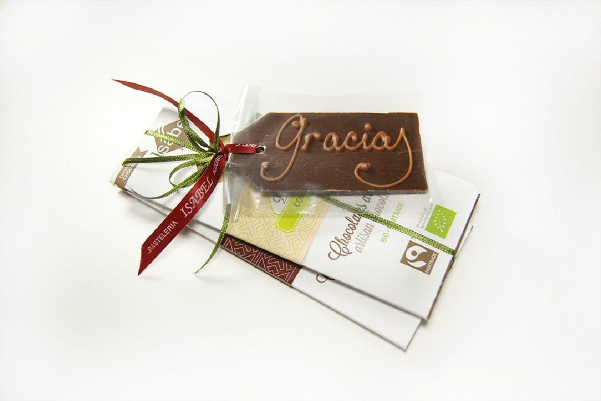 Pack Regalo 2 Tabletas de chocolate BIO y tarjeta de chocolate "Gracias"_0