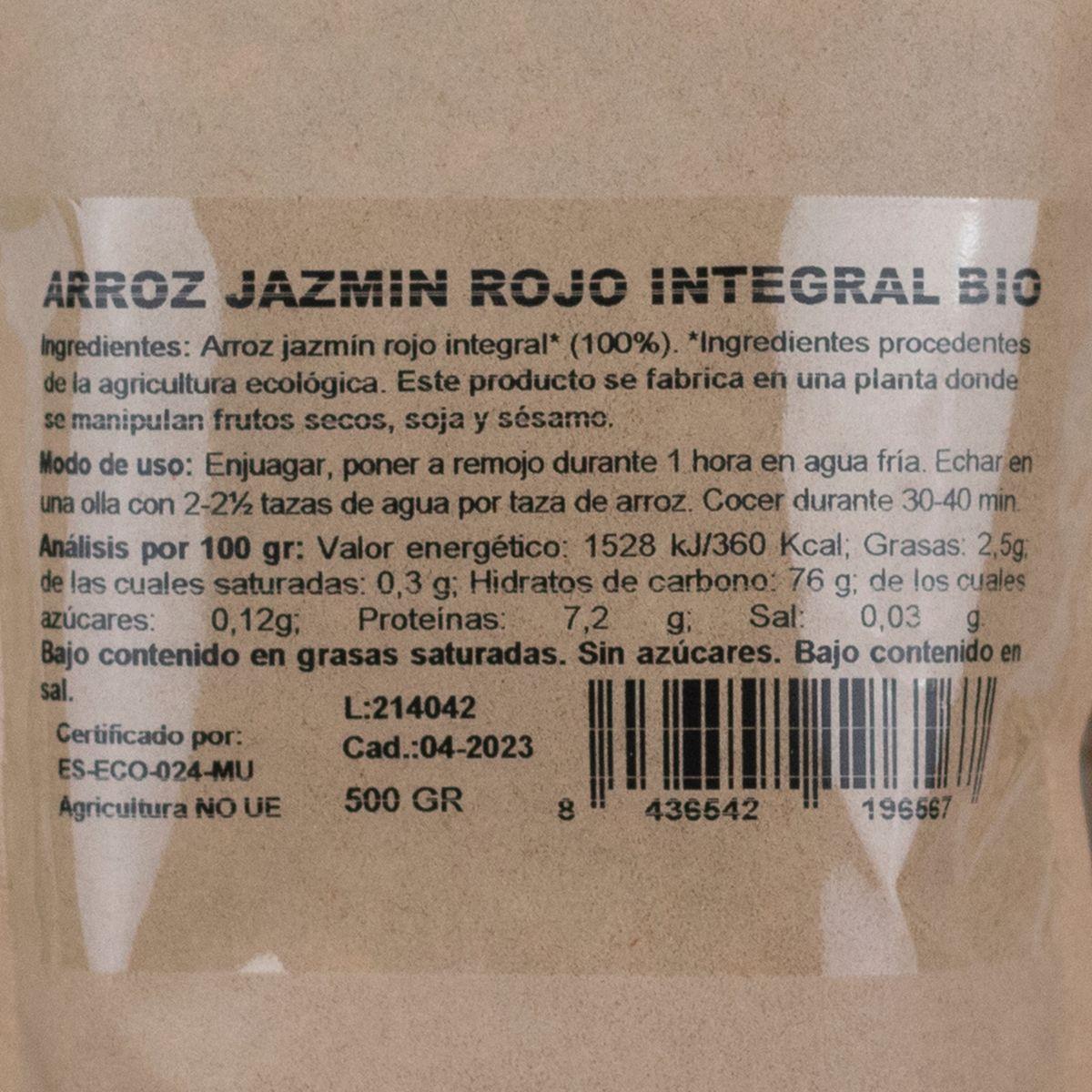 Arroz Jazmín Rojo Integral Bio NaturGreen 500 g