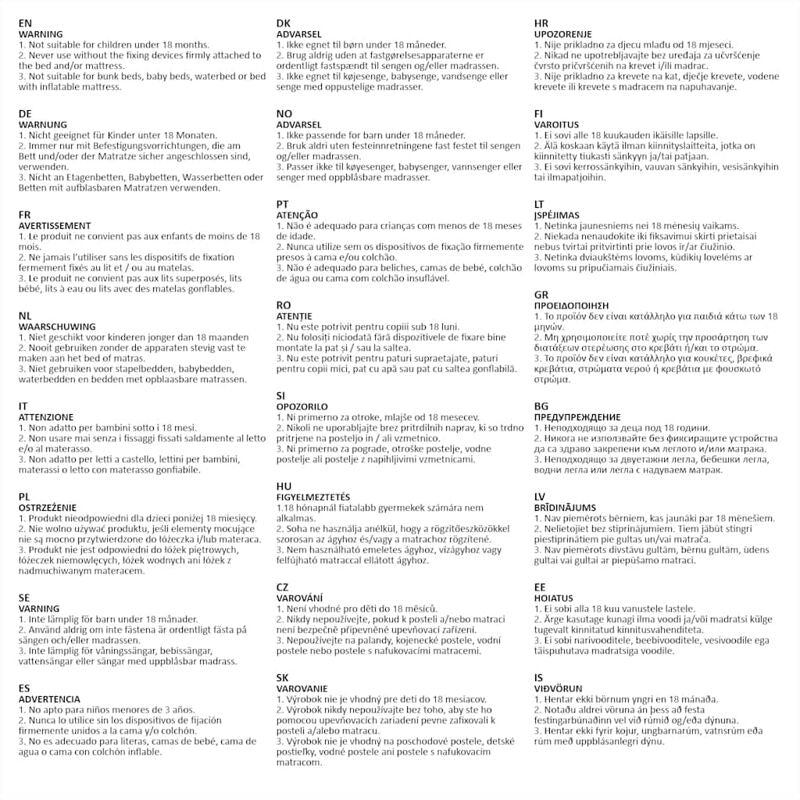 Vidaxl Barandilla De Seguridad Cama De Niño Azul Tela 200x25 Cm_5
