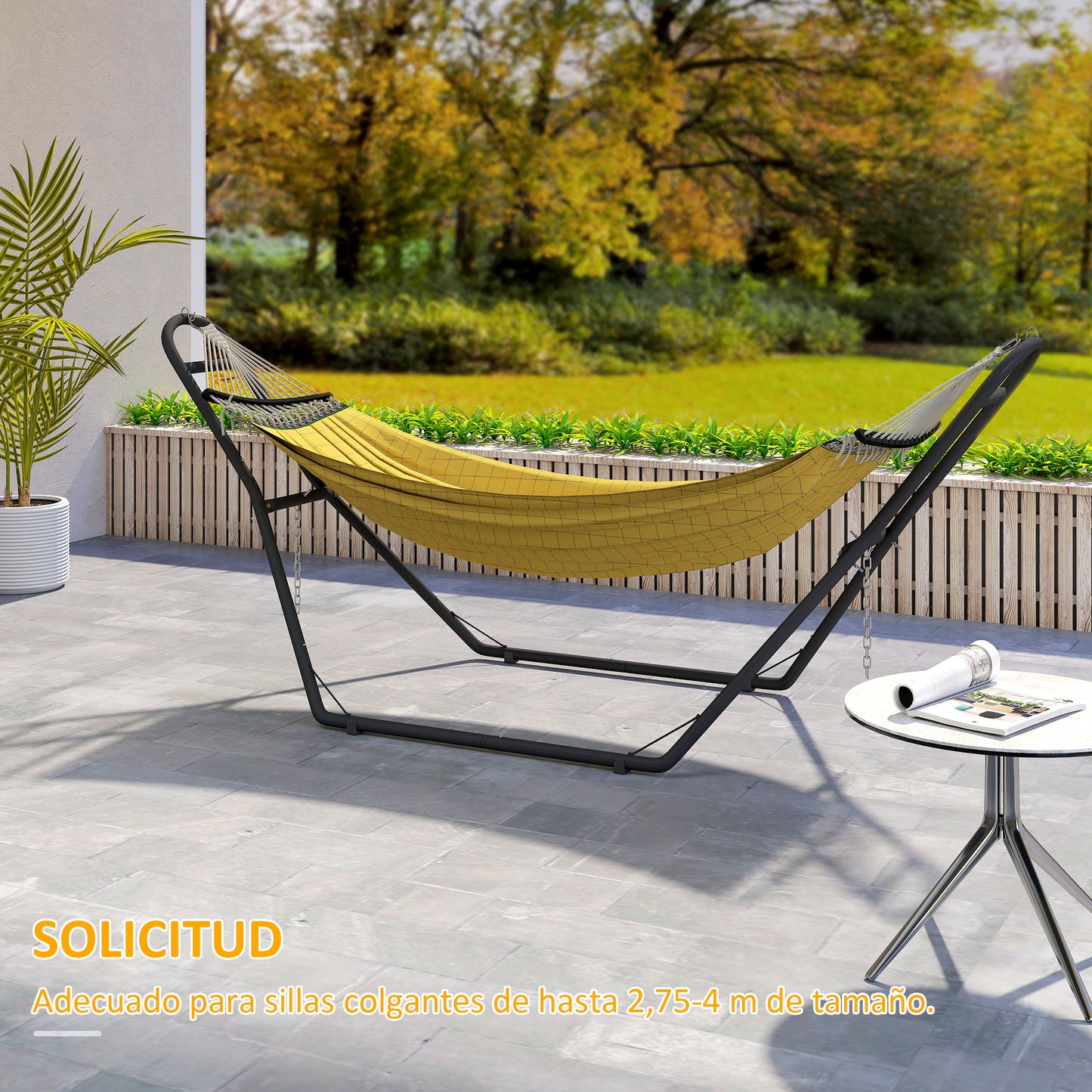 Outsunny Soporte Para Hamaca Para 2-3 Personas Cadena Ajustable Largo 278 Cm_5