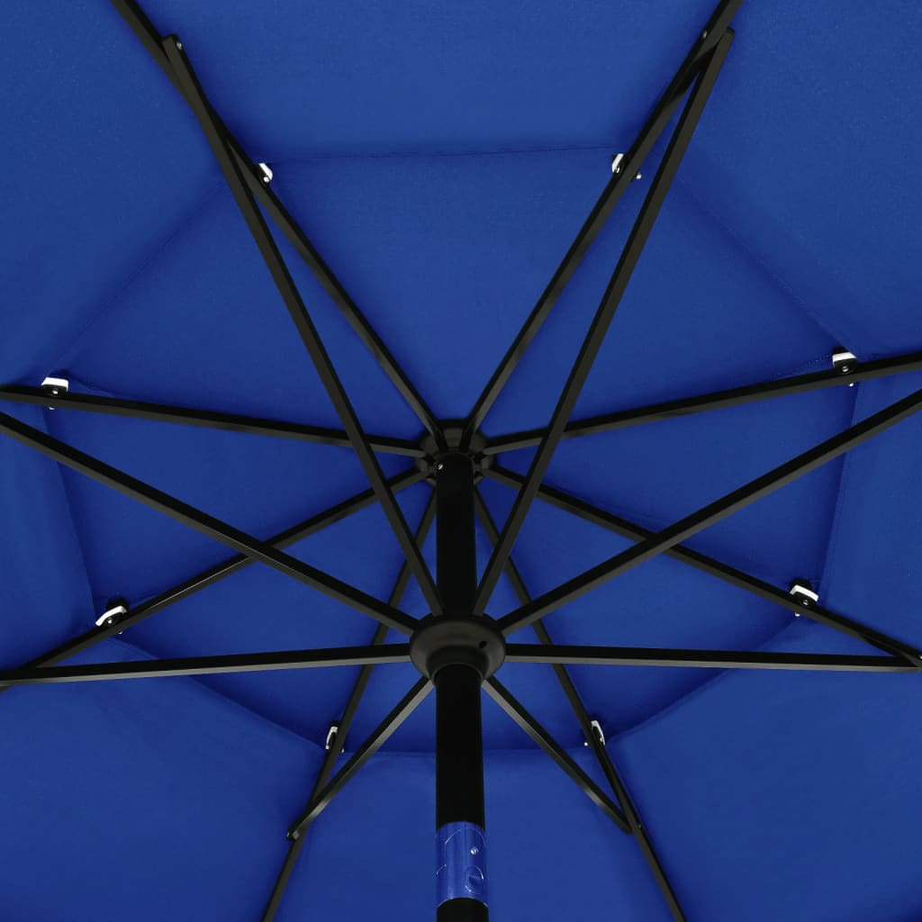Vidaxl Sombrilla Jardín 3 Niveles Palo De Aluminio Azul Celeste 3,5 M_4