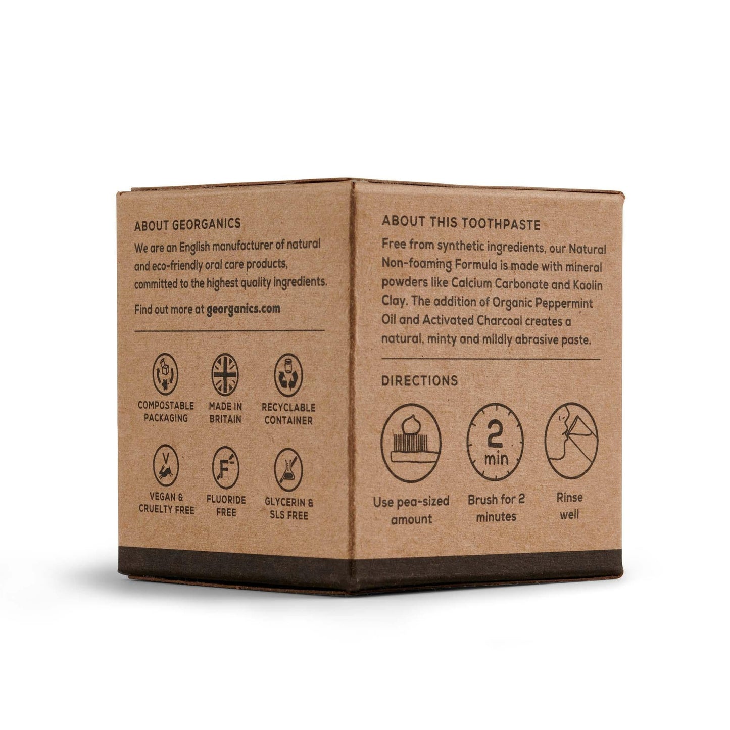 Dentífrico con Aceite de Coco y Carbón activado Georganics 60 ml