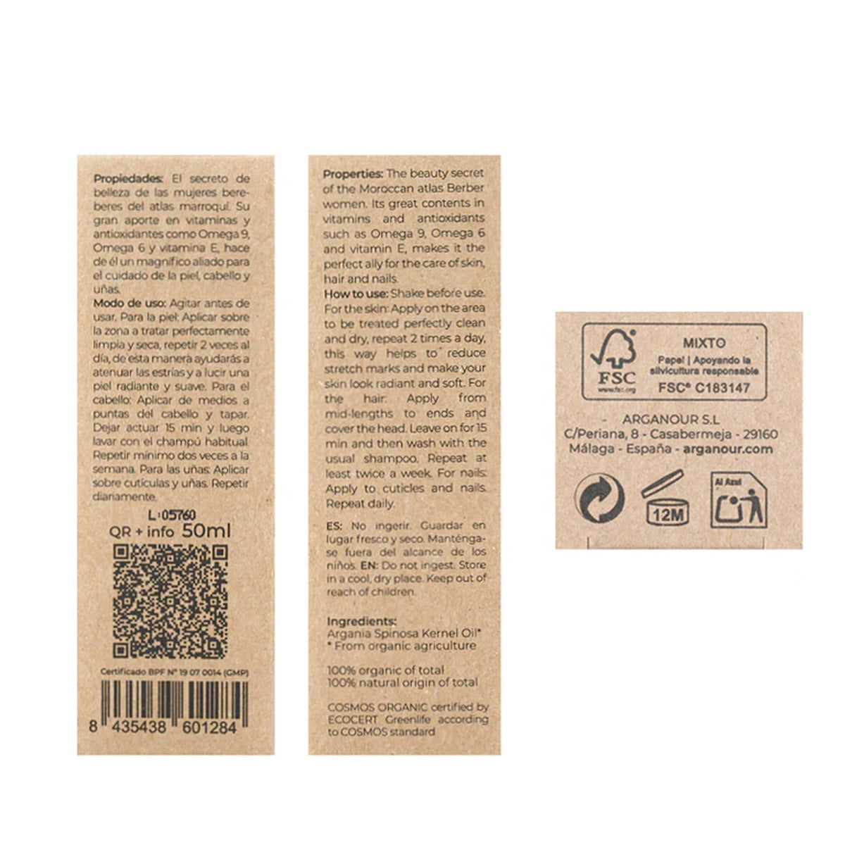 Aceite de argan BIO 100% Arganour 50ml