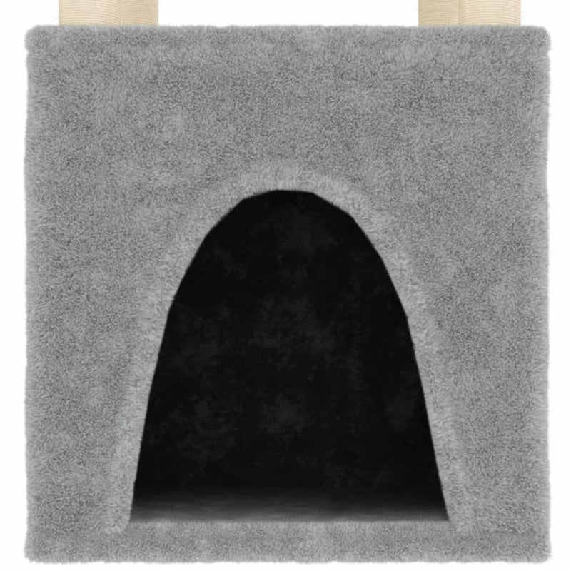 Vidaxl Rascador Para Gatos Con Postes De Sisal Gris Claro 147 Cm_5