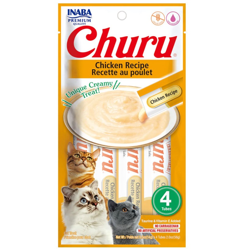 Churu receta de pollo Snack cremoso para gatos 4 x 14 g