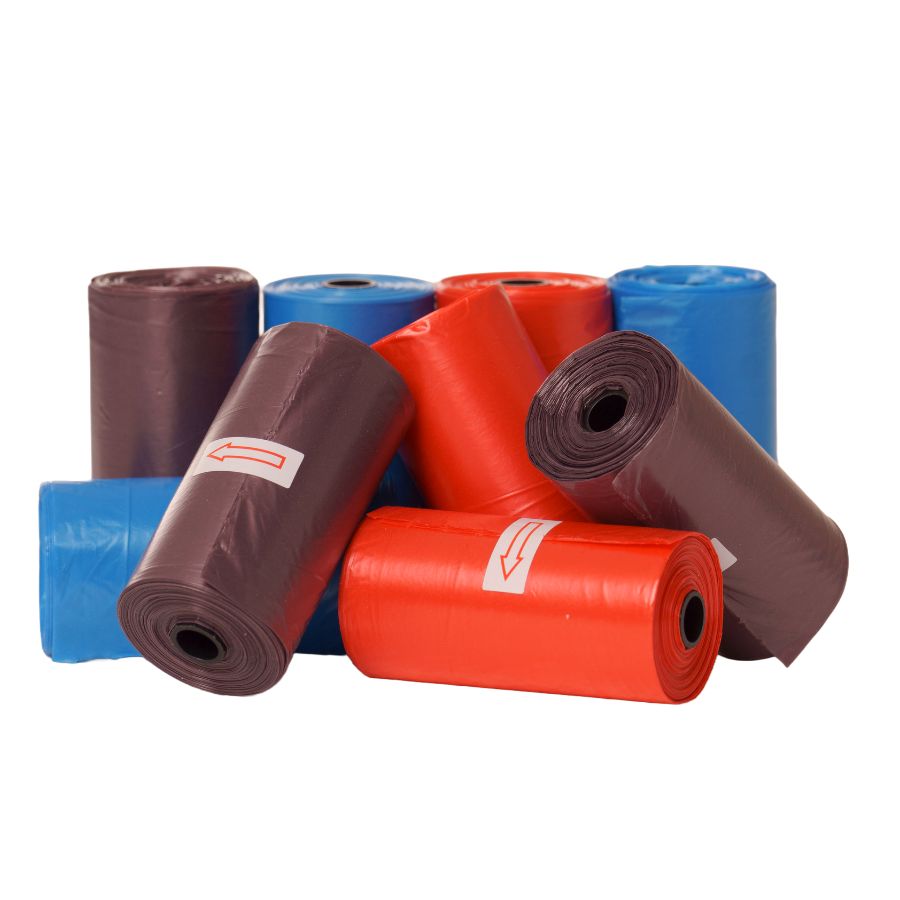 Pack 8 Rollos Colores Variados De Bolsas Higiénicas Recoge Excrementos De Perro. Rollos De 15 Bolsas
