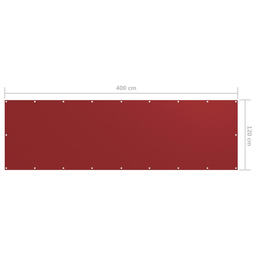 Vidaxl Toldo Para Balcón Tela Oxford Rojo 120x400 Cm_4