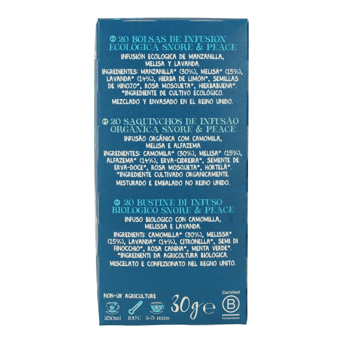 Infusión Snore & Peace Bio Cupper 20 bolsitas