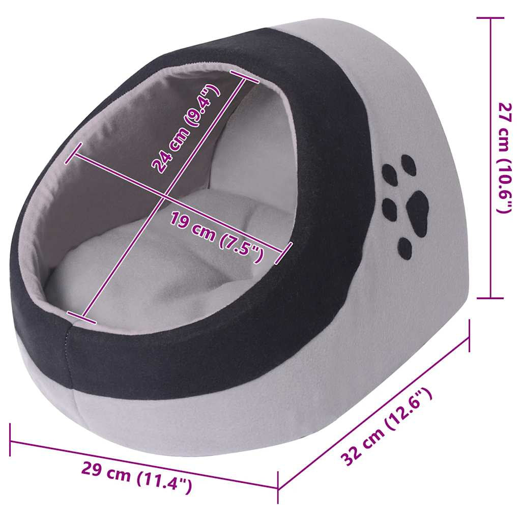Vidaxl Cama Cubo Para Gatos Tamaño M Gris Y Negra_2