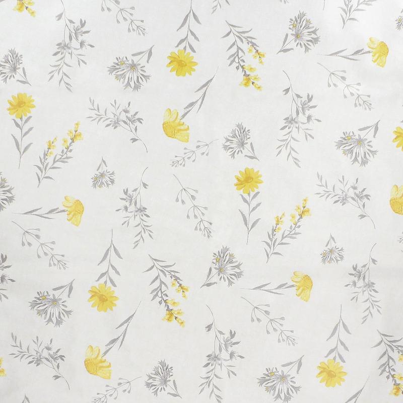 Mantel Hule Rectangular Flores Amarillas. Impermeable Antimanchas Pvc 140 Cm. X 20 Metros. Rollo Recortable. Interior Y Exterior